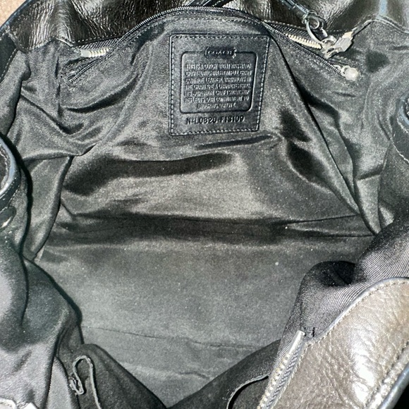 Coach Black Leather Bag with Embossed Logo - Picture 9 of 13